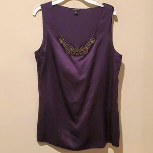 ❤ ANN TAYLOR 100% SILK RHINESTONE EMBELLISHED TOP